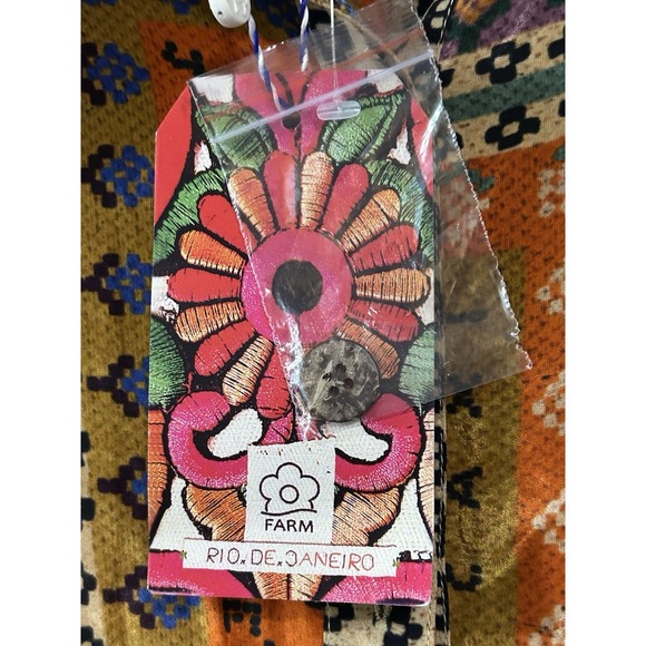 Farm Rio Anthropologie Top Women's XL Button Dotted Patchwork Scarf Print NWT - Picture 10 of 16